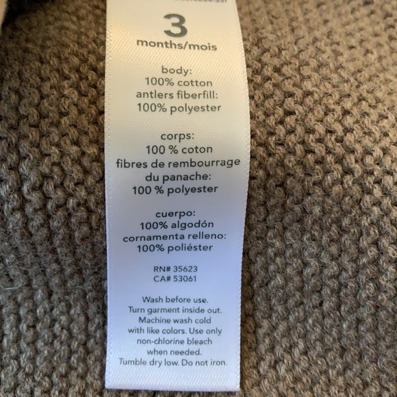 Boys, Carter’s, Super Cute Hooded Sweater w/ Moose Antlers, Soft Cardigan, 3-6M - Picture 10 of 11